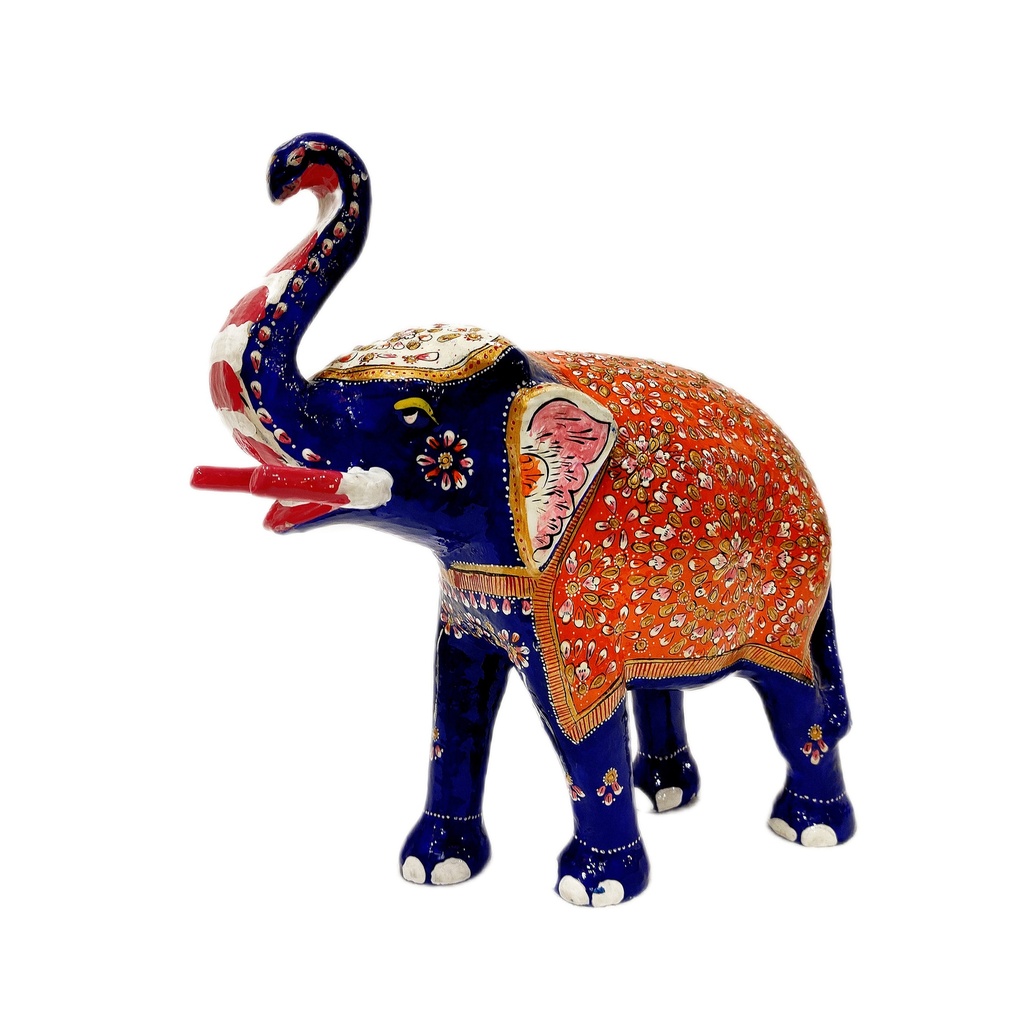 Metal Meenakari Elephant in Blue