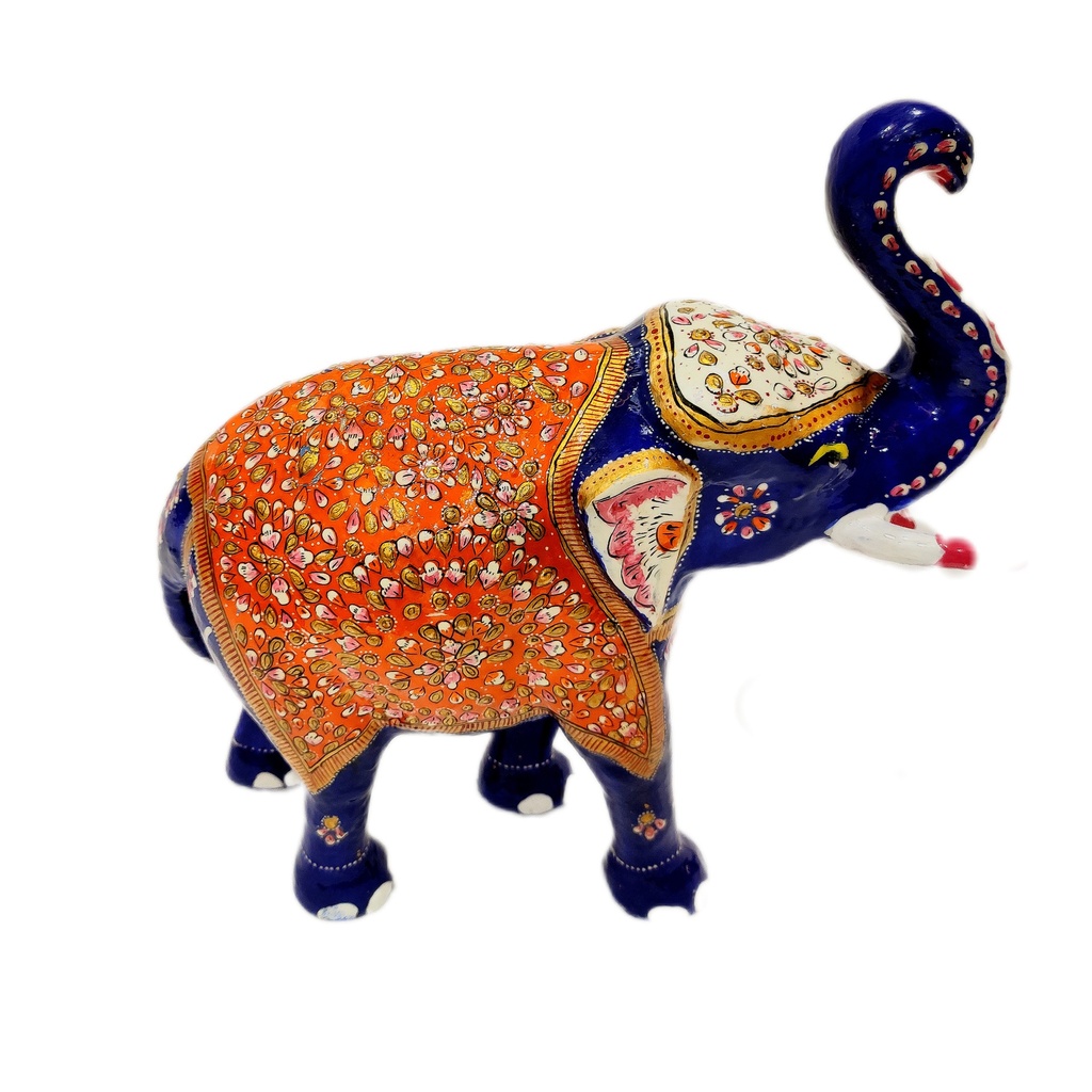 Metal Meenakari Elephant in Blue