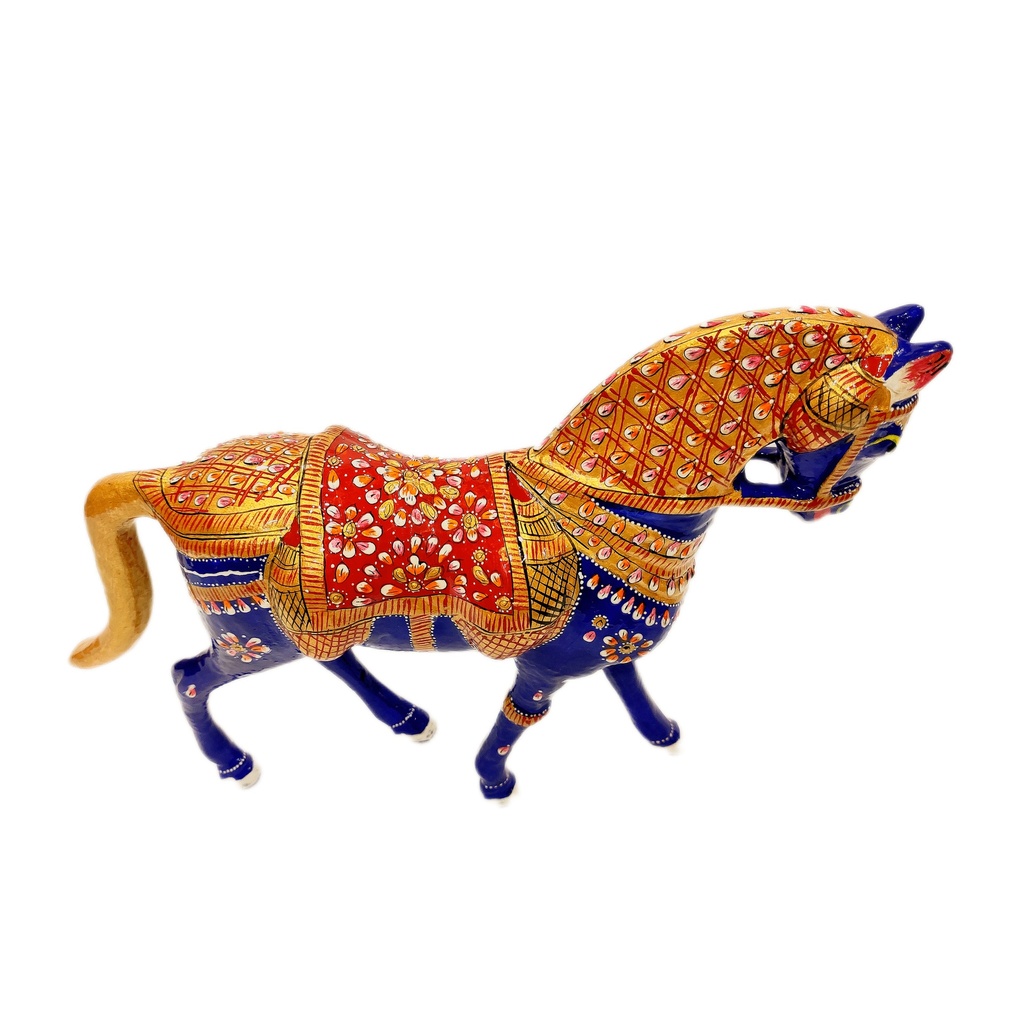 Metal Meenakari Blue Horse