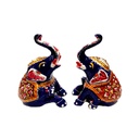 Metal Meenakari Sitting Elephant Pair