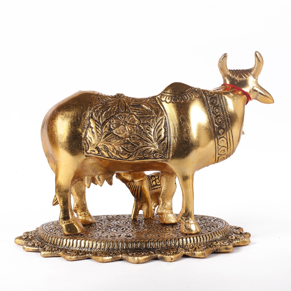  Metal Kamdhenu Cow with Calf