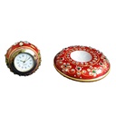 Marble Table Clock With Fine Emboss Painting