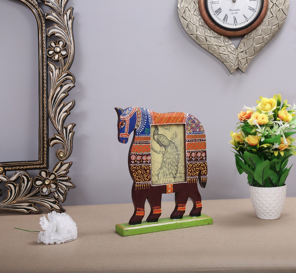 Wooden Emboss Horse Photo Frame 