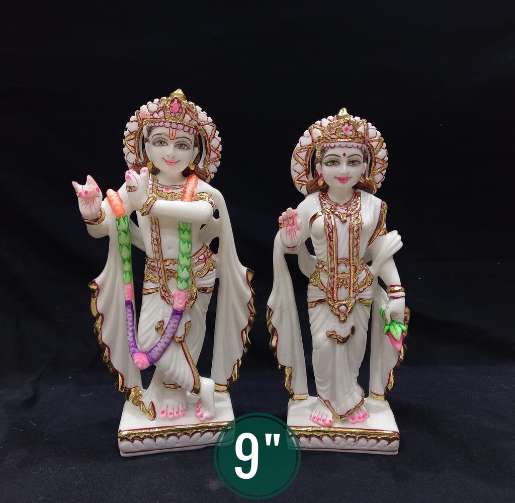 Marble Radha Krishna Murti 9 inches