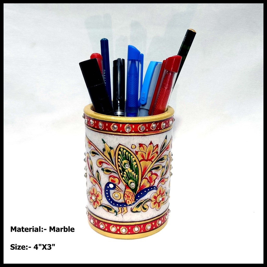 Marble Pen Stand With Fine Emboss Work