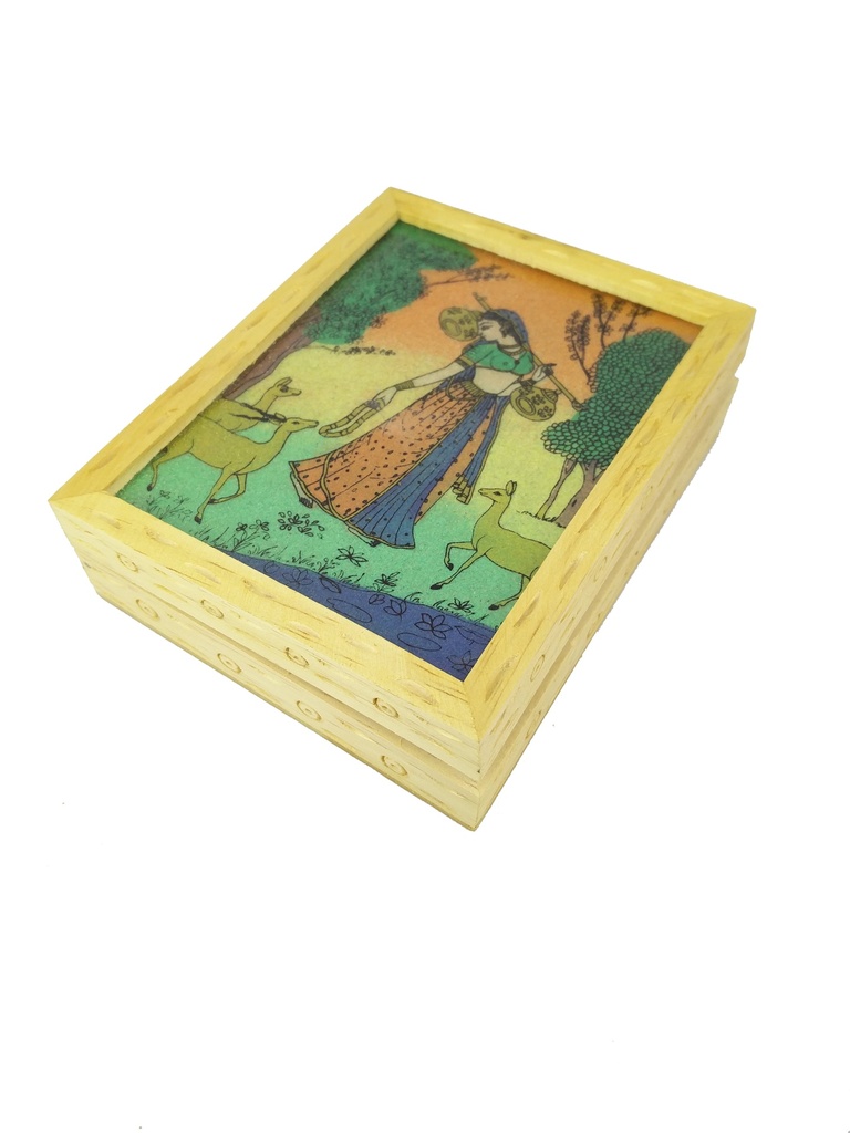 Woode Gem Stone Jewellery Box