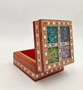 Woode Gem Stone Square Jewellery Box