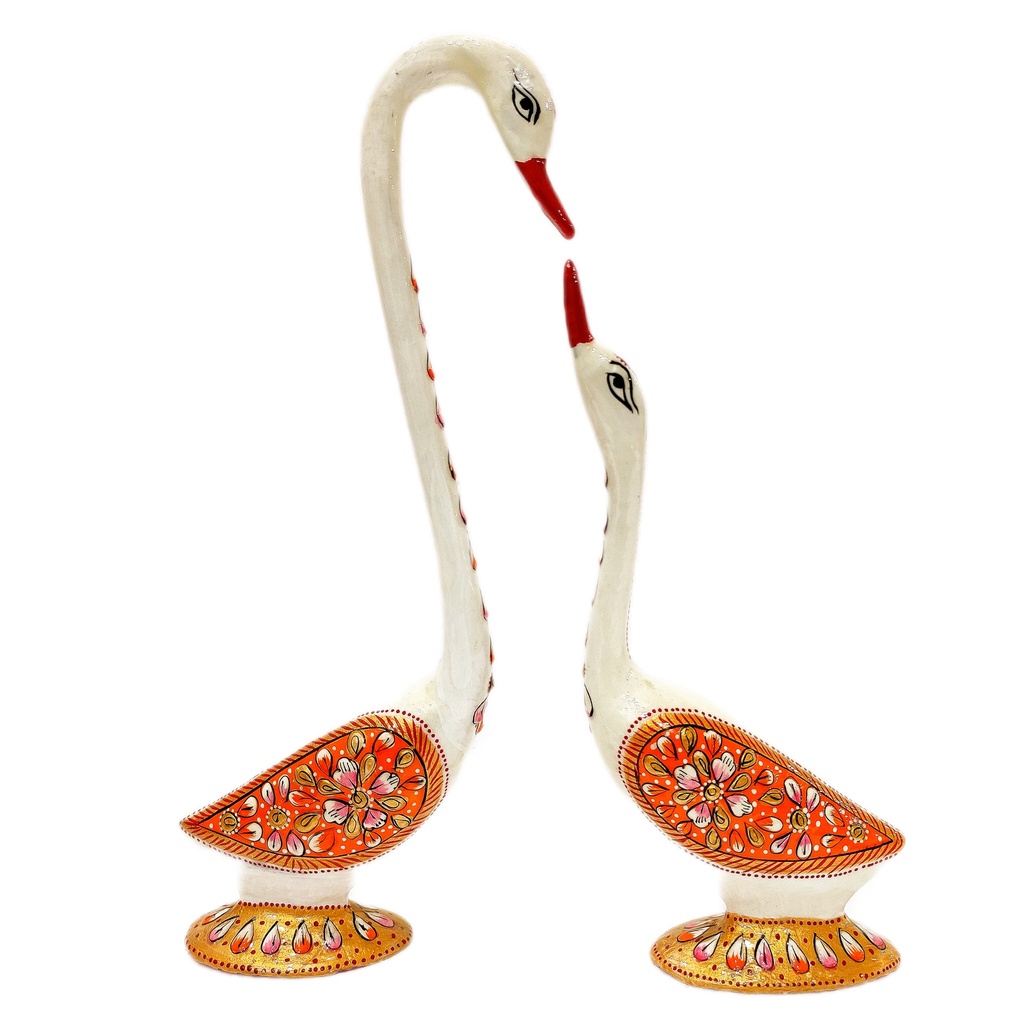 Meenakari  Metal Swan (Love Birds) 10"