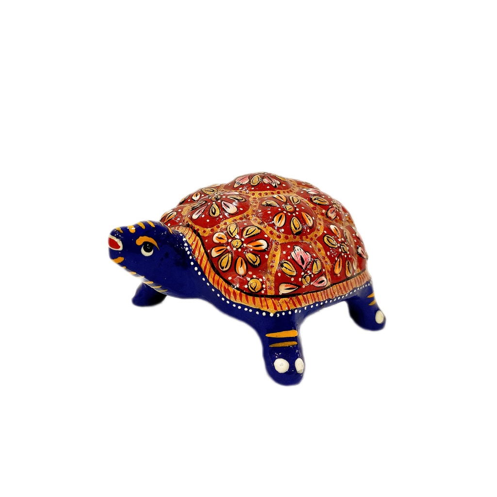 Meenakari Metal Turtle for Vastu 4"