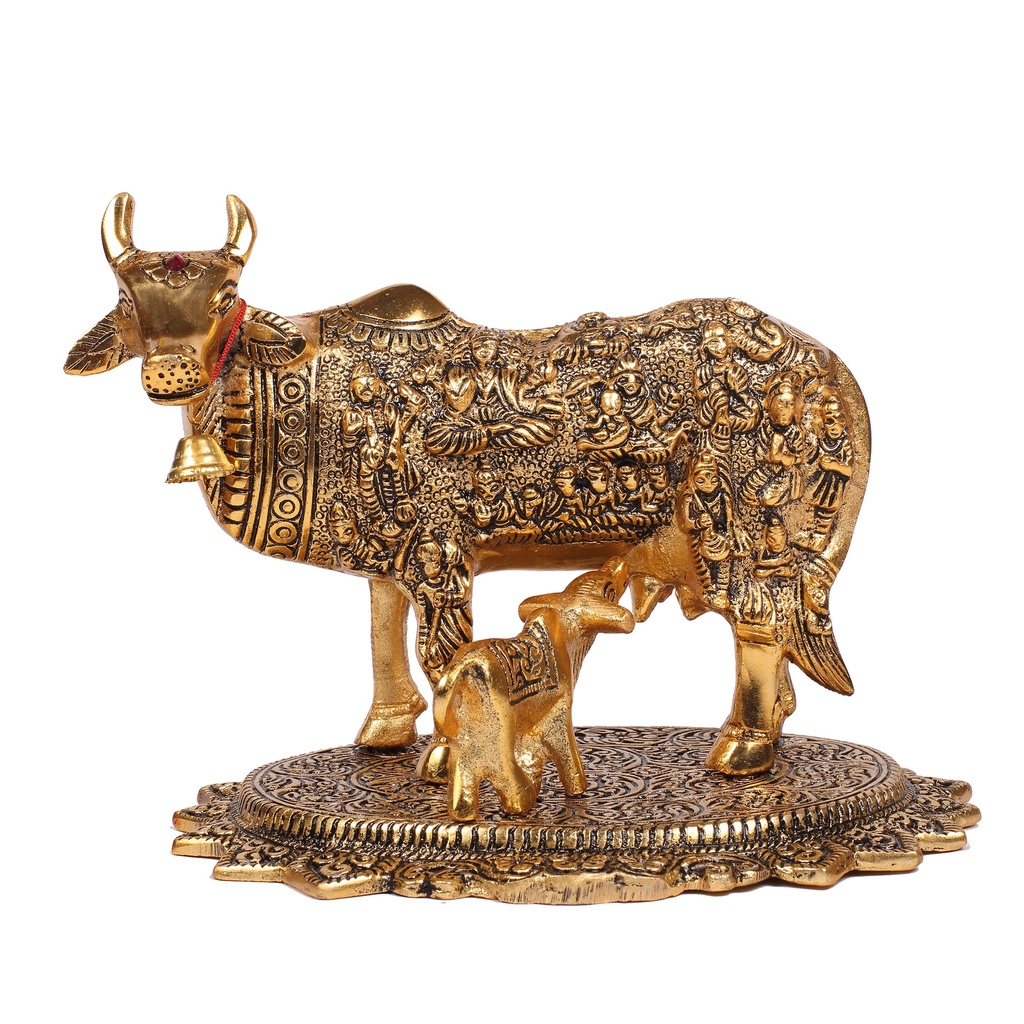  Metal Kamdhenu Cow with Calf