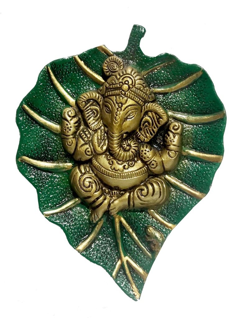  Metal Lord Ganesha on Paan Leaf