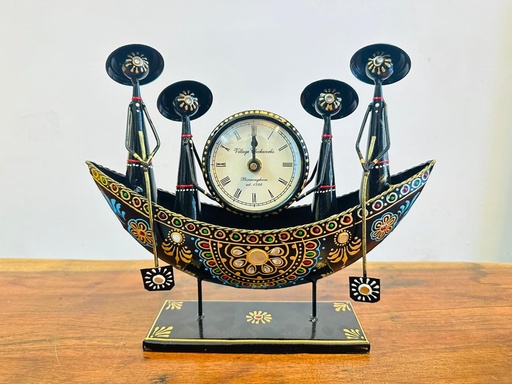 [Table Decor] Iron Boat With Table Clock