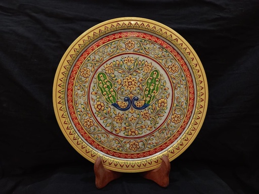 [Marble Showpieces] Marble Decorative Plate With Wooden Stand and Velvet Box