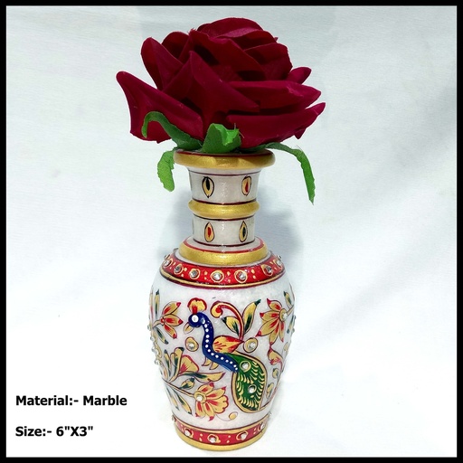 [Marble Showpieces] Marble 6 inches Flower Vase 